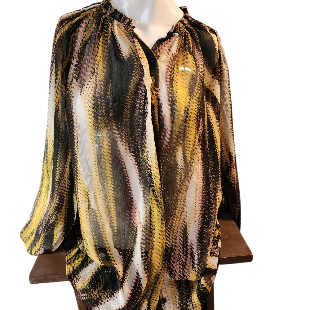 Chic Multicolor Sheer Blouse